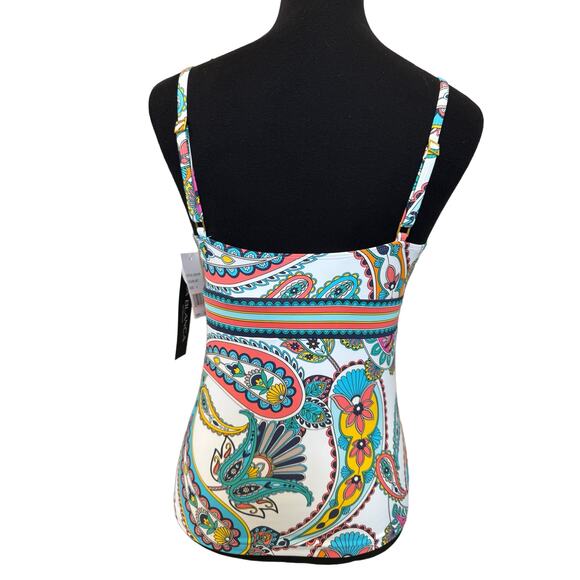 New ~ LA BLANCA ~ Pave The Way Underwire Tankini Top Size 8 - Picture 5 of 8